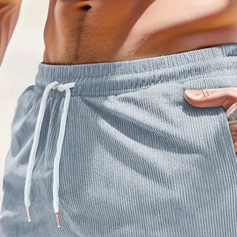 Per uomo Shorts Pantaloncini casual Pantaloncini di velluto a coste Pantaloncini strutturati Tasca Elastico in vita Tinta unica Semplice Comodità Traspirante Lunghezza al ginocchio Casuale All'aperto del 2026 a $9.49 –P16