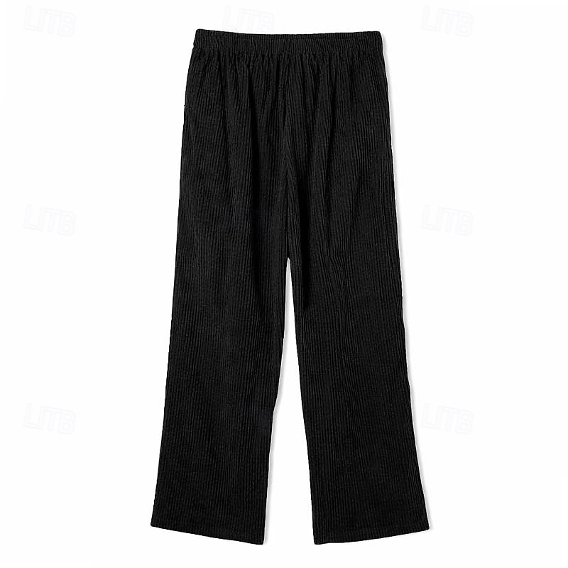 Hombre Pantalones de Deporte Pantalones Pantalones de Pana Pantalones anchos Pantalones deportivos de pierna recta Correa Cintura elástica Color sólido Comodidad Longitud total Exterior Casual Diario 2026 - $28.99 –P7