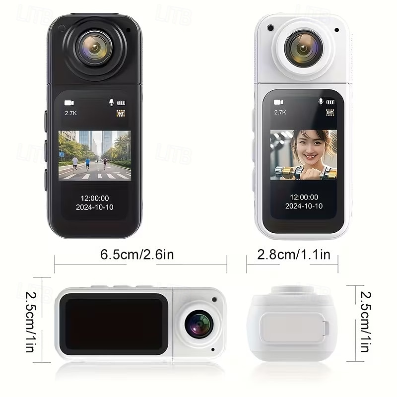 Câmera de polegar ultra HD 2.7K com tela IPS de 1,47 polegadas, gravação em loop, mini câmera de vlog portátil com suporte magnético, ideal para esportes, viagens, momentos em família e aventuras. de 2026 por $69.99 –P8