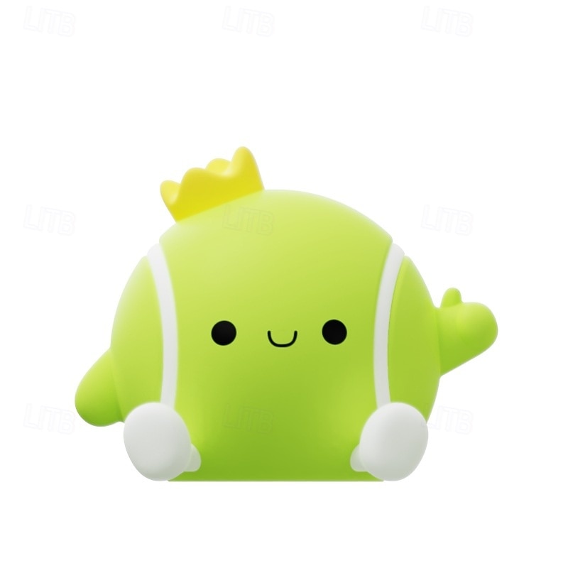 Tennis nattlampe i silikon med kran, myk LED-nattlampe med berøringskontroll, 2 dimbare nivåer, øyevennlig glød, oppladbar nattlampe til barnerom, søt gave til tenniselskere 2026 - $25.99 –P1