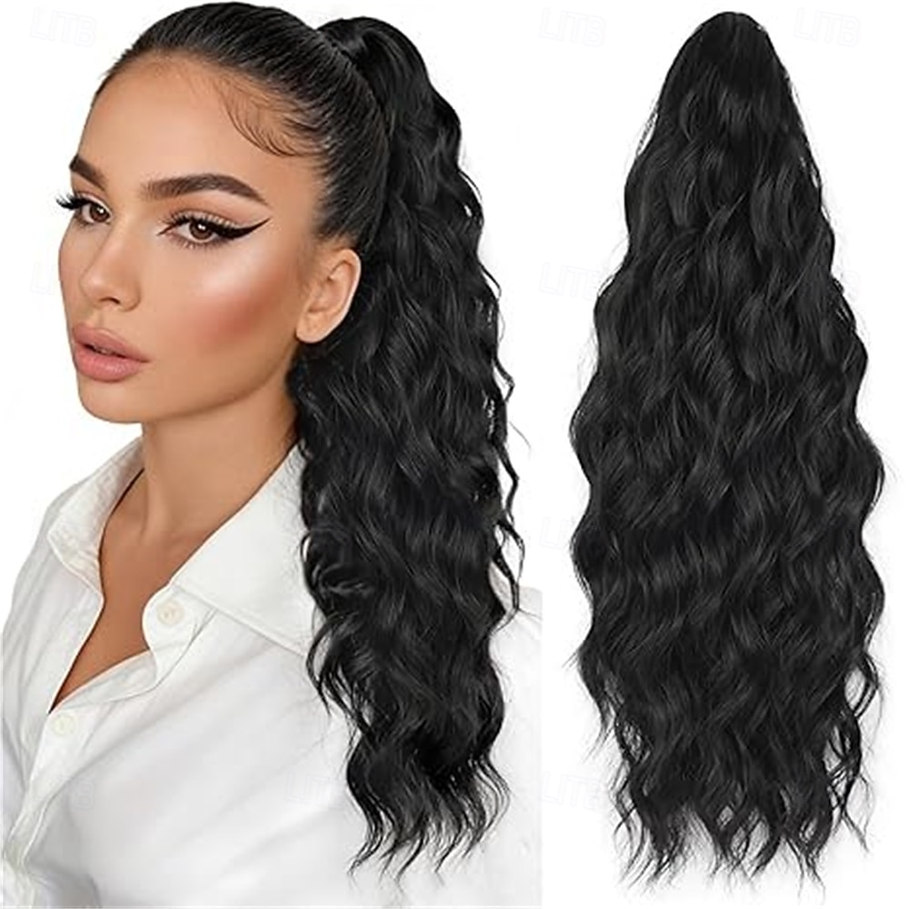 Haarextensie met clipsluiting, 45 cm (18 inch), synthetische haarextensie, lang, golvend, krullend, met clipsluiting, pluizig, natuurlijk ogend, voor dagelijks gebruik door vrouwen (lichtbruin gemengd 2026 - $16.49 –P10