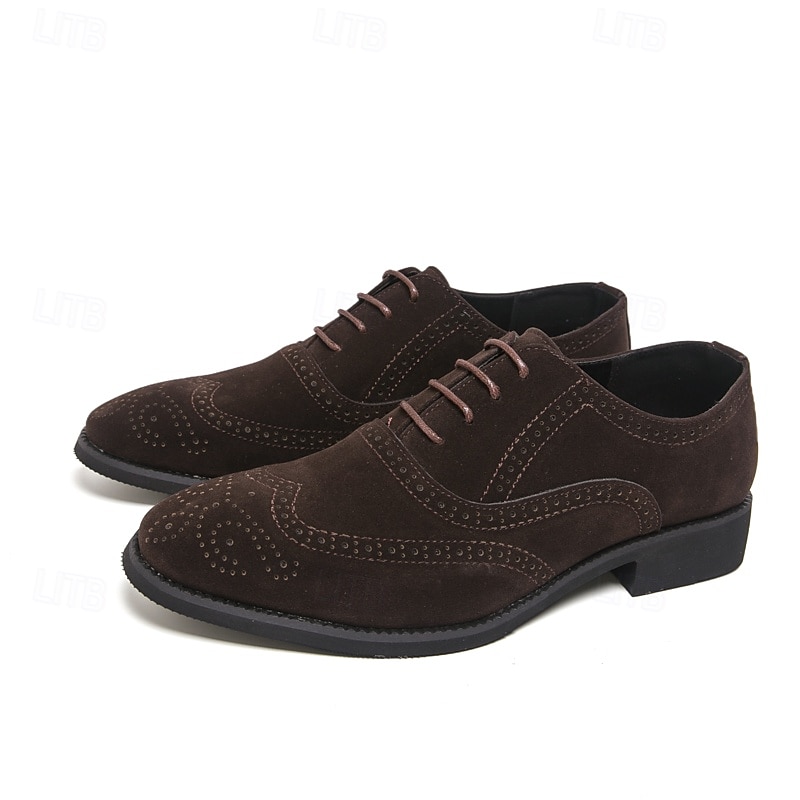 Pantofi de mireasă brogue maro închis pentru bărbați, din piele ecologică – pantofi de mireasă clasici și sofisticați pentru miri 2026 - $54.99 –P7