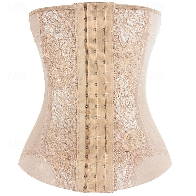 Жен. Корректирующее белье Тренажер для талии На каждый день Чистый цвет Кружева Эластичная талия Повседневные Без рукавов Черный Бежевый Лето Весна Осень Зима Приталенный крой 2026 - $19.99 –P2