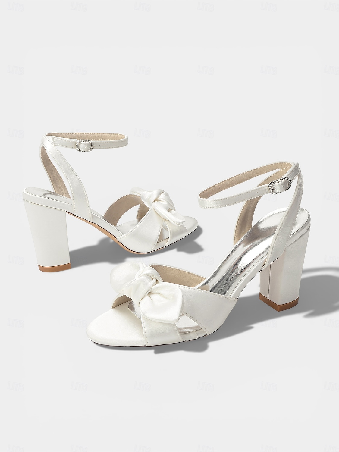 sandali da donna con tacco a blocco e fiocco giallo, eleganti scarpe eleganti con punta aperta per gli invitati alle cerimonie all'aperto del 2026 a $59.99 –P6