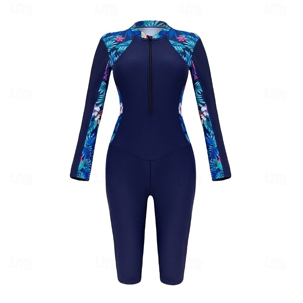 Per donna Top sottomuta Costume da bagno Costumi da bagno Stampato Con zip Ultra Leggero (UL) Protezione UV Elastico Manica Lunga Costume da Bagno Surf Snorkeling Primavera del 2026 a $30.99 –P2