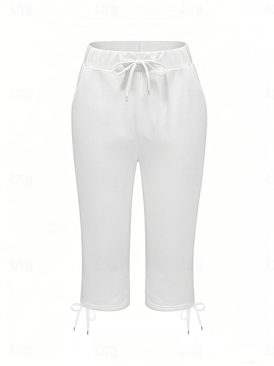 Γυναικεία Κάπρι παντελόνια κινέζικα Κολάν Κομψό στυλ street Καθημερινό Μήκος μοσχάρι Μεσαία Μέση Σκέτο Κορδόνι Τσέπη Άνετα Άνεση Ελαστικό Καθημερινά ΕΞΩΤΕΡΙΚΟΥ ΧΩΡΟΥ Διακοπές 2026 - $22.99 –P3