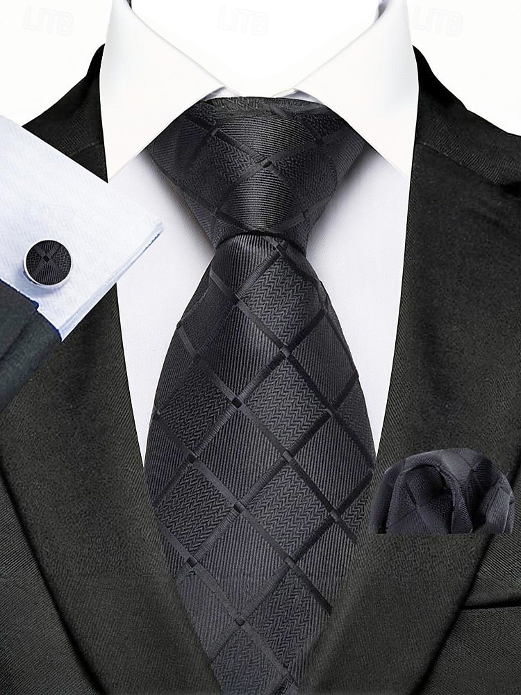 Набор мужских галстуков, нагрудных платков и запонок, полиэстер, разноцветные, для торжественных случаев, жениха, свадьбы, Дня святого Валентина, деловых мероприятий. 2026 - MXN $275.35 –P10