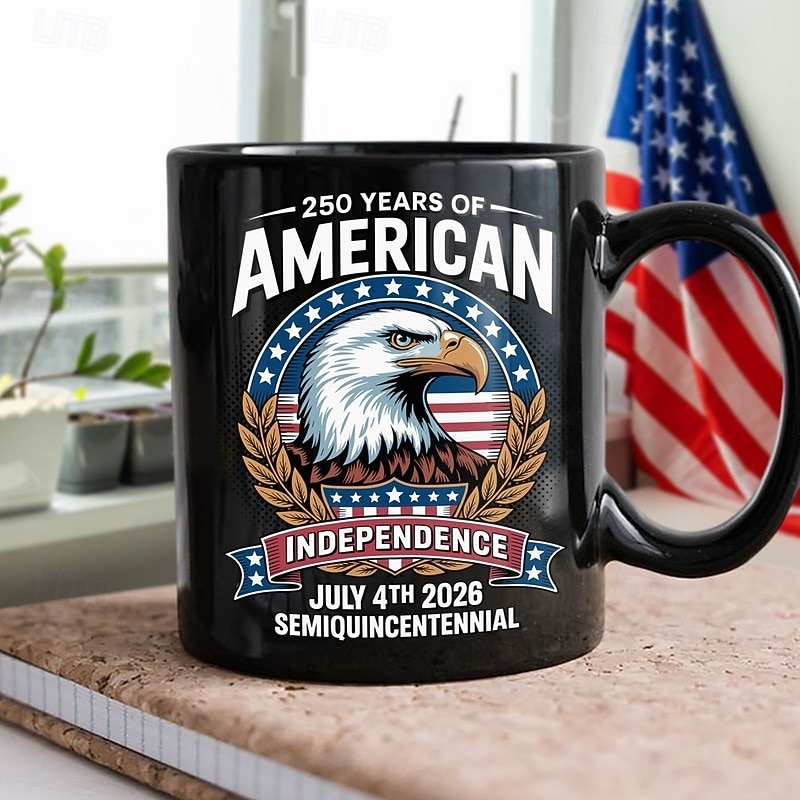 Egyesült Államok 250. évfordulójára készült bögre hazafias ajándék, félötszáz éves kerámia kávésbögre, 1776-2026 Amerika 250, függetlenség napja, július 4., ajándék férfiaknak és nőknek, mikrohullámú 2026 - $16.99 –P3