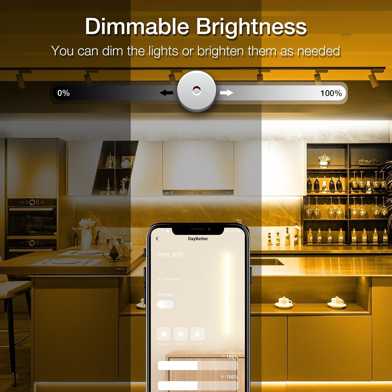 COB LED Intelligent Strip Lights Timing Music Synchronization RF Remote and AppDimmable Bright 16.4-65ft 3000-6500K  COB LED Light Strip for Bedroom Living Room TV Cabinet Optional Switching Power 2026 - $39.99 –P9