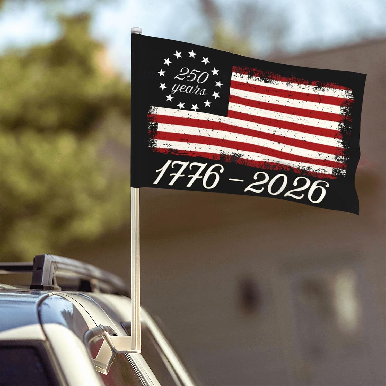 Paquet de 2 drapeaux du 250ème anniversaire des USA - Drapeau de fenêtre de voiture des États-Unis de 2026 ? $19.99 –P2