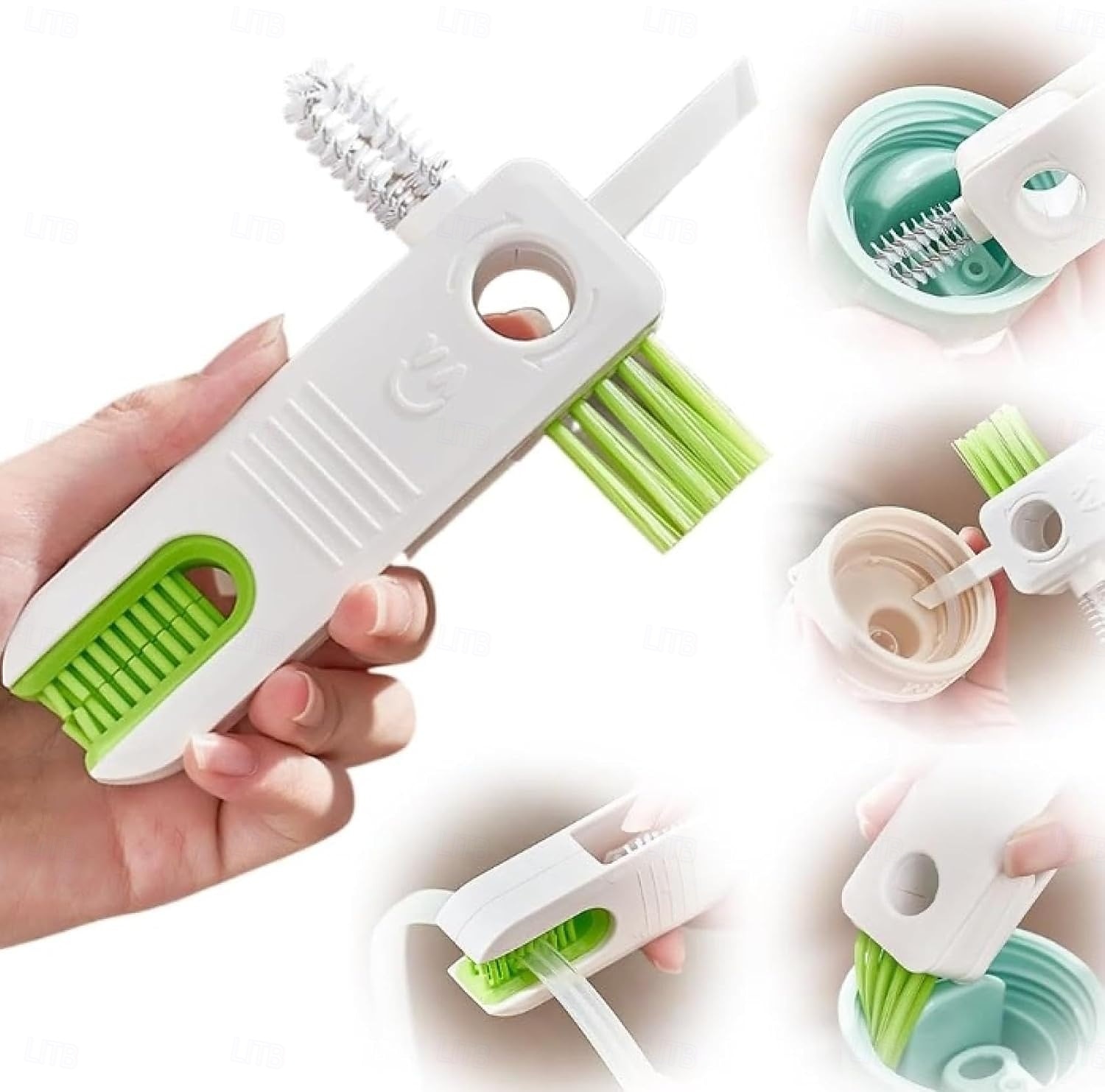 2er-Pack Becherdeckel-Reinigungsbürste 4-in-1, multifunktionales Reinigungswerkzeug für Isolierflaschen, tragbarer Deckelreiniger für Gläser, Wasserkocher, Schnuller, Deckelspalte und die Reinigung in der Küche. 2026 - $22.99 –P2