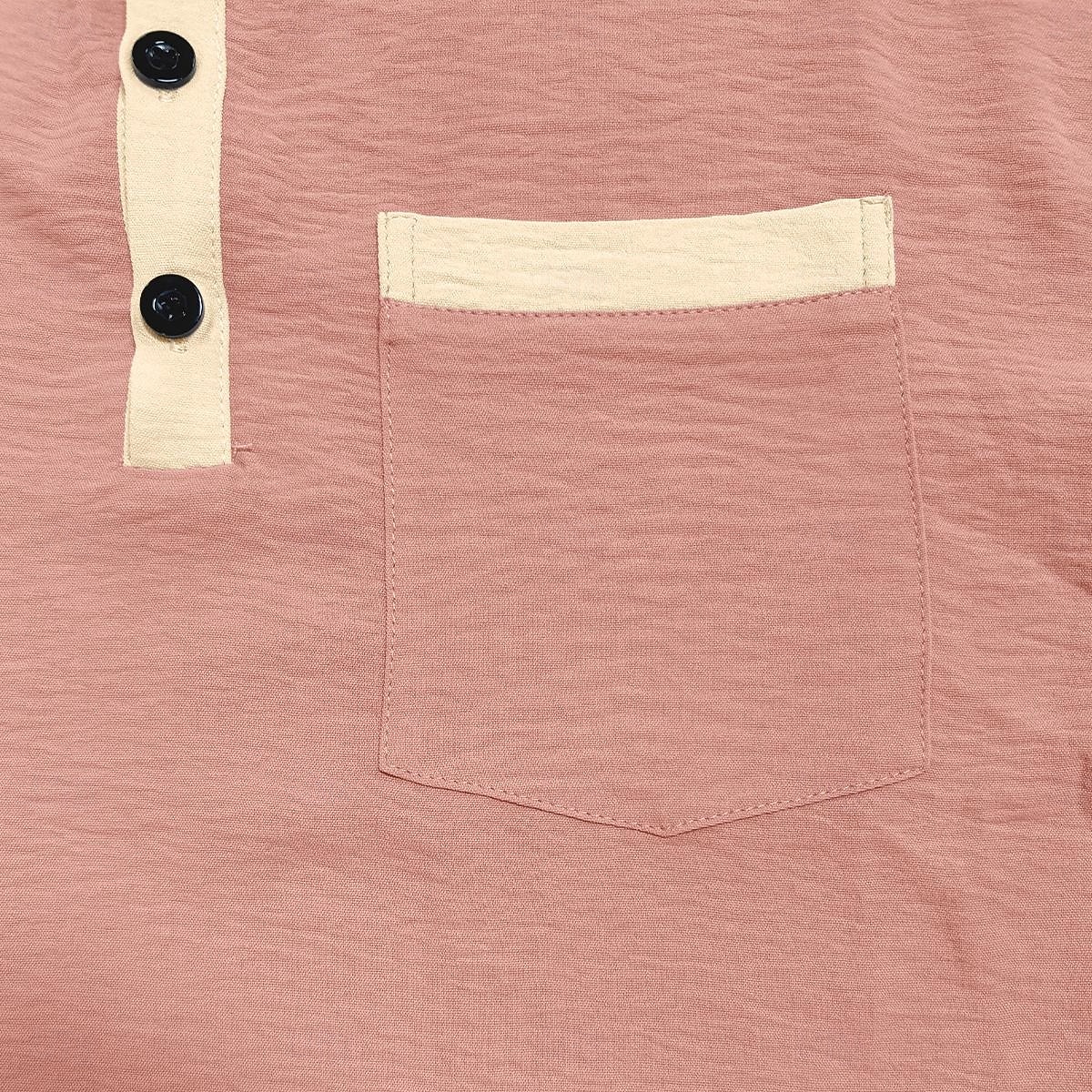 Heren T-shirt Henley-shirt T-shirts Shirt met korte mouwen Korte mouw Henley Zomer Lente Lente zomer Kleurenblok Effen Modieus Ontwerper Basic Zak Vakantie Straat Uitgaan Zwart Blauw Blozend Roze Top 2026 - $21.99 –P4