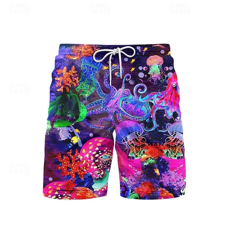 Bărbați Pantaloni Scurți de Înot Boxeri înot Imprimat Cordon Cu buzunare Uscare rapidă Cu buzunare Pantaloni Scurti Costum de baie Surfing Plajă Sporturi Acvatice  Vară 2026 - $13.99 –P5