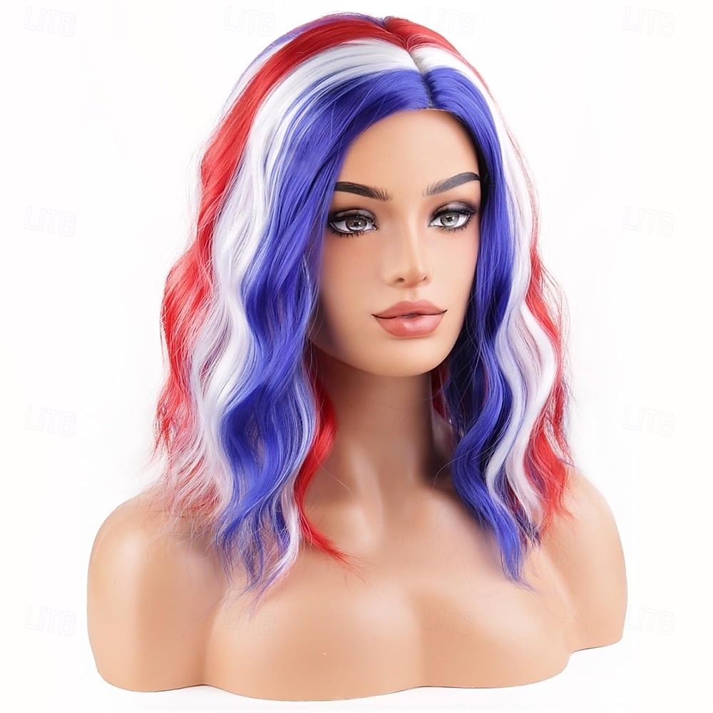 Περικεφαλαίες 4ης Ιουλίου για Γυναίκες Σύντομες Σπαστές Κόκκινες Άσπρες Μπλε και Μικτές Σπαστές Περικεφαλαίες για Γυναίκες Ανθεκτικές στη Θερμότητα Συνθετικές για Κοστούμια 2026 - $24.99 –P4