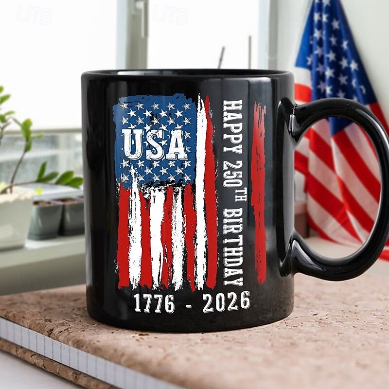 Taza del 250.º aniversario de Estados Unidos, regalo patriótico, taza de café de cerámica del semiquincentenario, 1776-2026, Estados Unidos 250, Día de la Independencia, regalo del 4 de julio para 2026 - $16.99 –P3