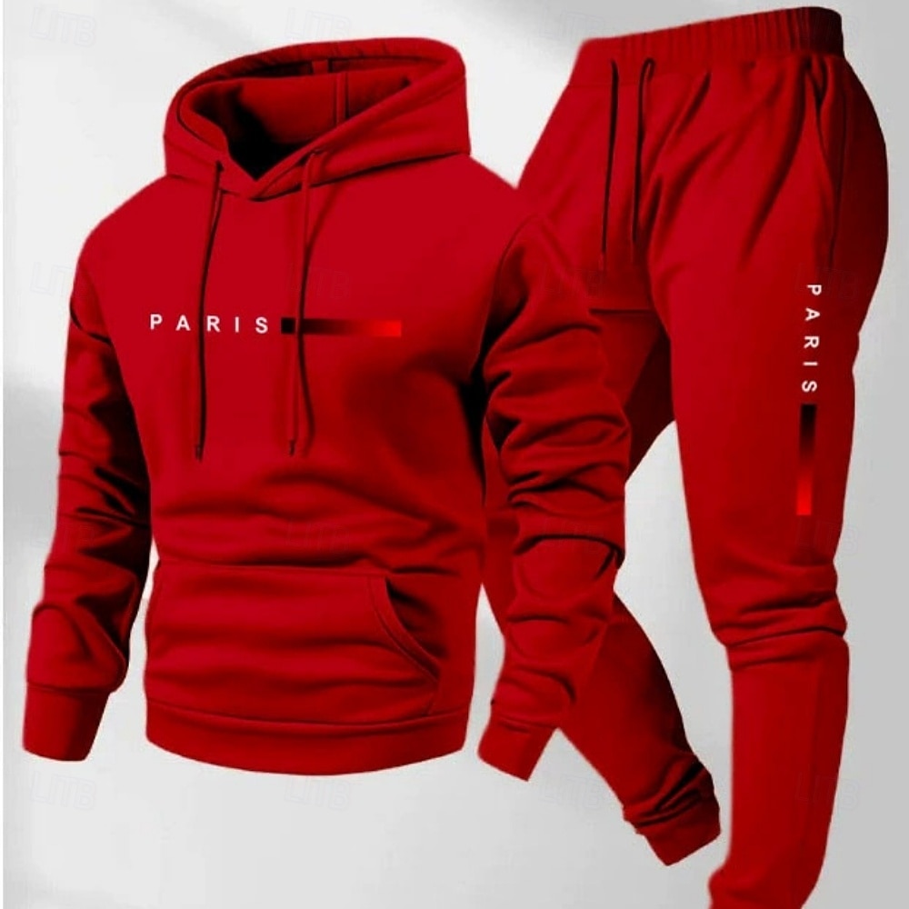 Муж. Спортивный костюм из двух частей Спортивные штаны Толстовка с капюшоном с карманом Однотонный Наборы одежды Наступила зима Темно-серый Темно-синий Тренажерный зал Пешеходный туризм Разрабатывать 2026 - $13.99 –P19