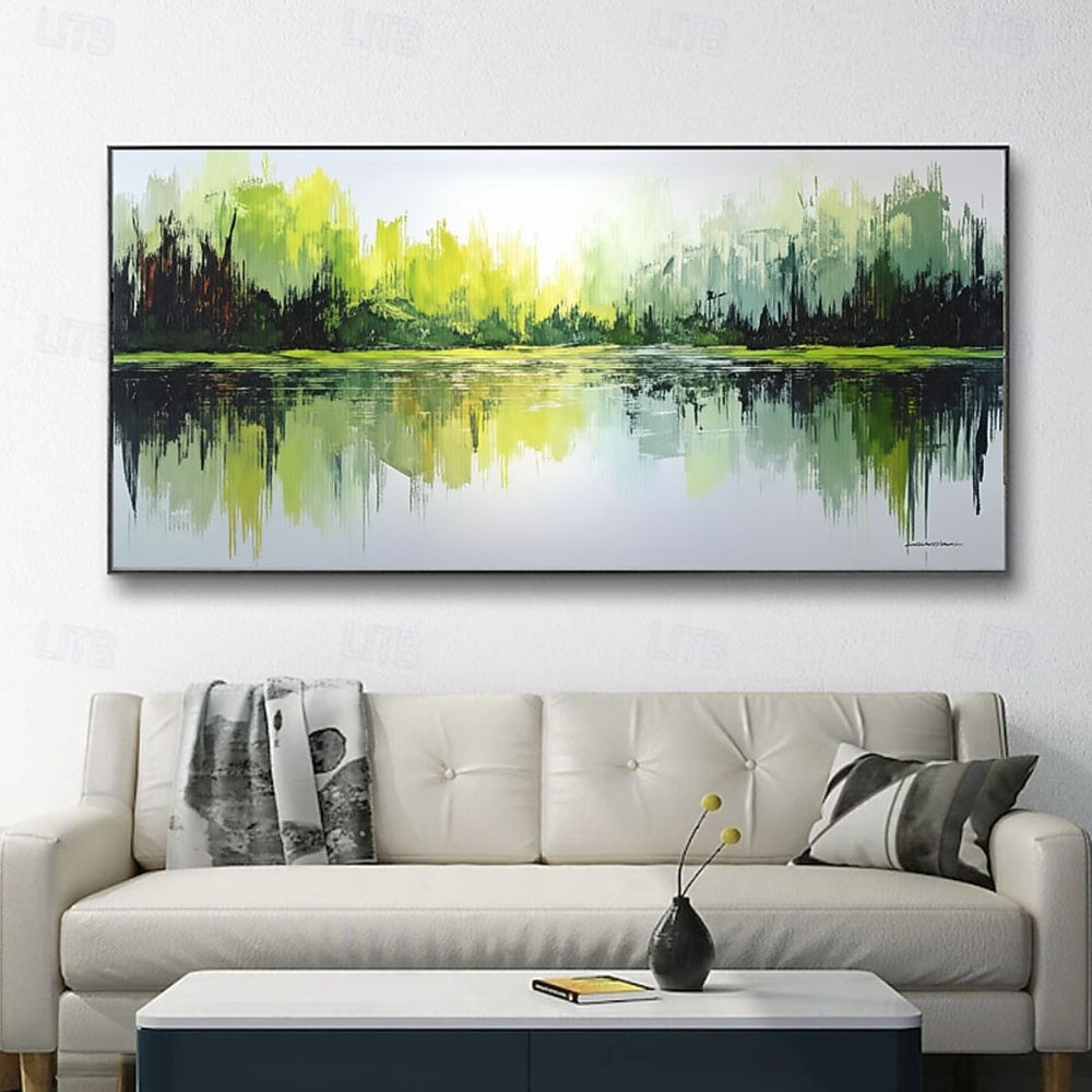 Handmade Landscape Canvas Wall Art Abstract Modern Contemporary Oil Painting Green Seascape Textured Artwork Decor Abstract Green Oil Painting 2026 - $94.99 –P3