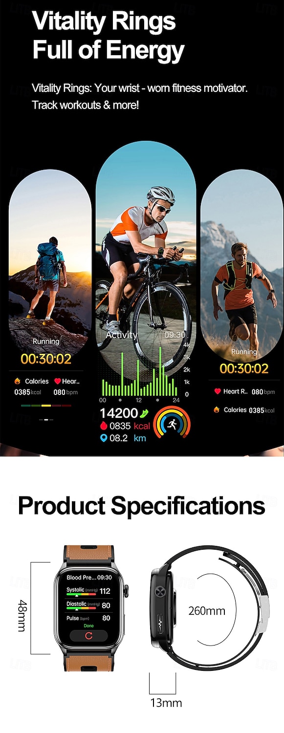 iMosi S101 Reloj inteligente 2.06 pulgada Smartwatch Reloj elegante Bluetooth Podómetro Recordatorio de Llamadas Seguimiento de Actividad Compatible con Android iOS Hombre Llamadas con Manos Libres 2026 - $168.99 –P5