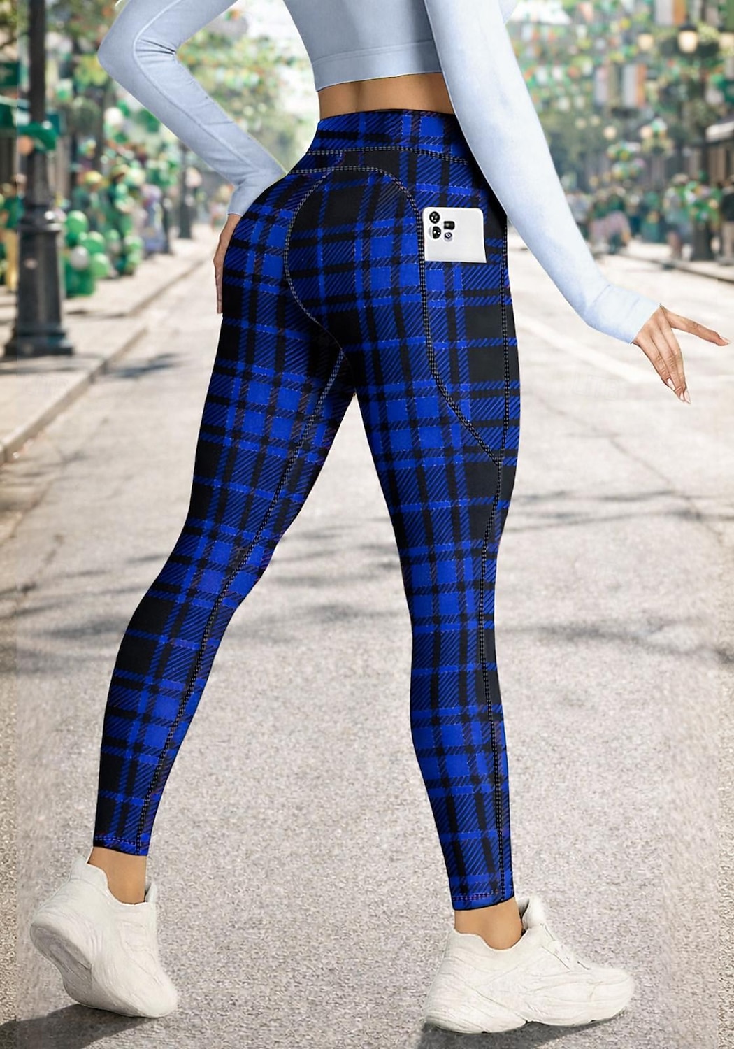 القديس باتريك نسائي بنطلونات بيلاتيس سراويل اللياقة البدنية ليجينجز رياضي Pockets رسوم الدمغة جيوب جانبية بيلاتيس الصالة الرياضية تمرين نادي رياضي بنطلونات الجوارب الدراجات طماق منقوش أبيض أحمر أزرق 2026 - $20.99 –P5
