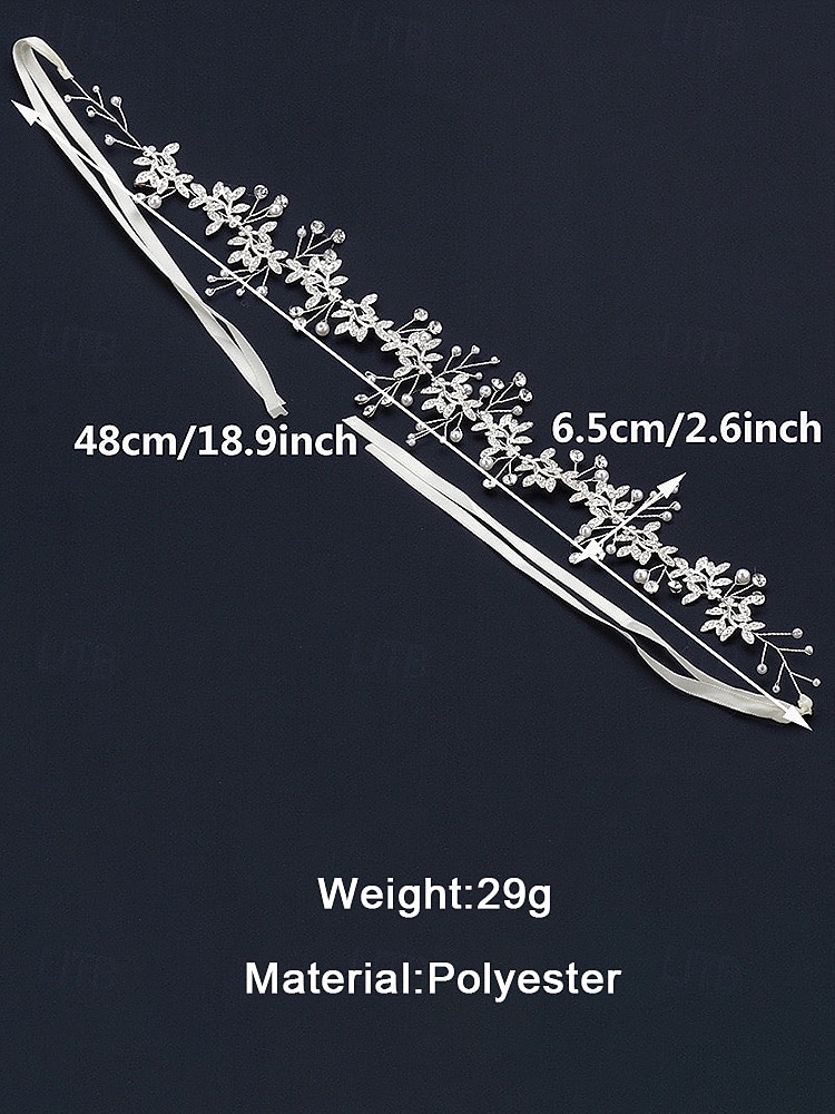 Women's Wedding Hair Crown, Gold and White Polyester Headpiece with Rhinestone and Pearl Details for Brides, Elegant Bridal Hair Accessories 2026 - $11.99 –P9