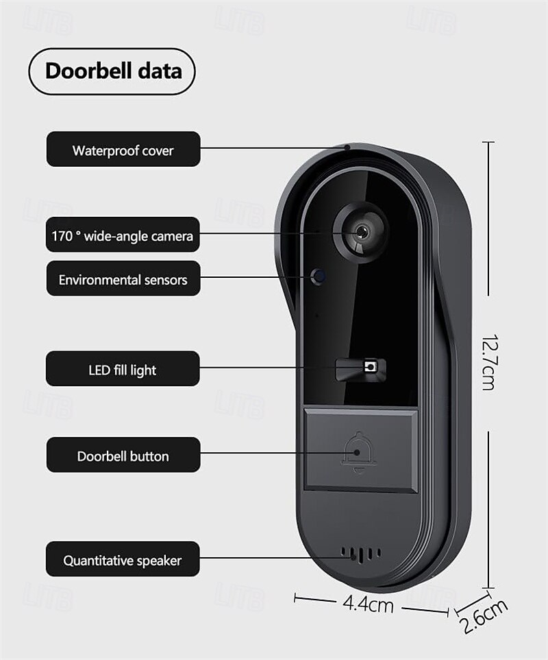 Video Doorbell 4.3-inch Hd Indoor Display, 170 Wide-angle View, Two-way Audio, Automatic Image Recording 2026 - $89.99 –P6