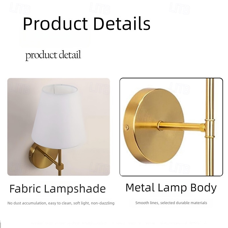 Vevnitř Moderní Nordický styl Vnitřní nástěnná svítidla Obývací pokoj Ložnice Kov Látka nástěnné svítidlo 110-240 V 2026 - $49.99 –P6