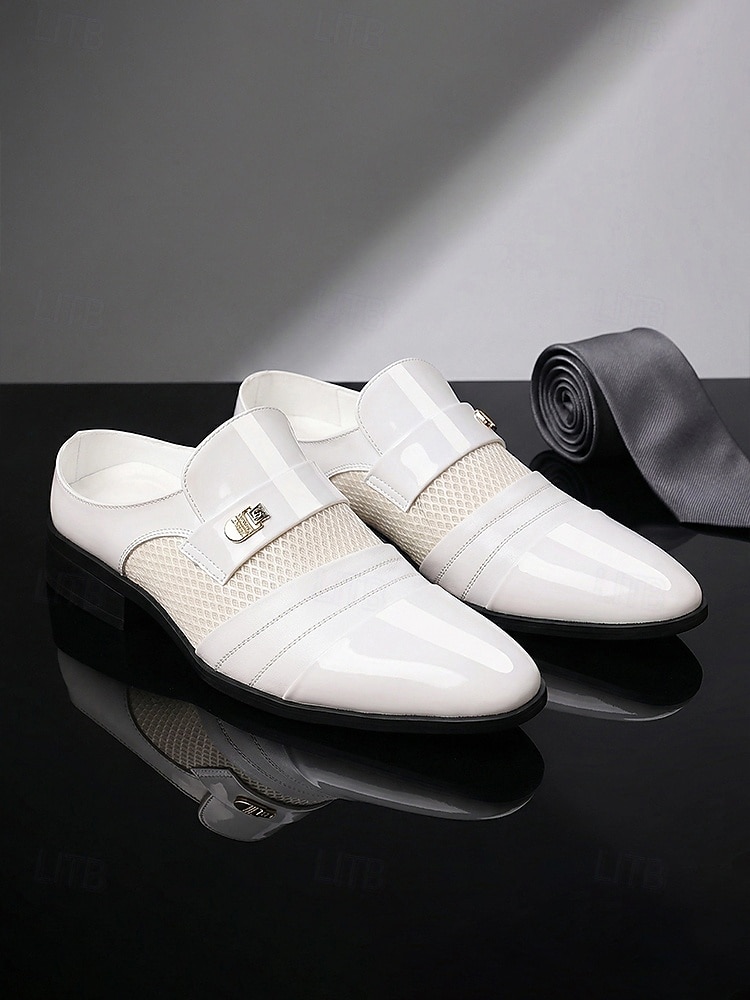 Brune herreloafers i kunstskinn til bryllup, slip-on-design med polert finish, klassisk elegant stil, ideell for brudgommer, bryllupsgjester og formelle arrangementer 2026 - $46.99 –P7