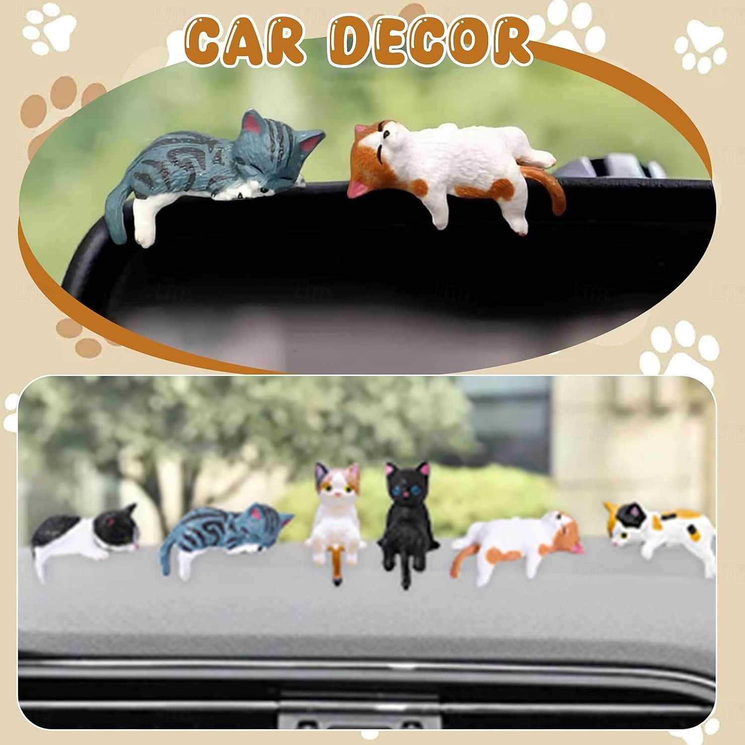 10 mini statuette da scrivania a forma di gatto, simpatici compagni di gatti dei cartoni animati, mini accessori per interni auto a forma di gatto, decorazioni per cruscotto auto, divertenti del 2026 a $16.99 –P2