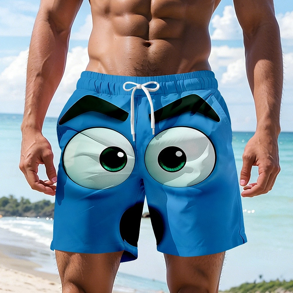 Hombre de impresión en 3D Dibujo 3D Cara de la sonrisa Boxers de Natación Pantalones de Natación Pantalones de Surf Media cintura Gracioso Hawaiano vacaciones en la playa Bolsillos laterales Forro de 2026 - $20.99 –P2