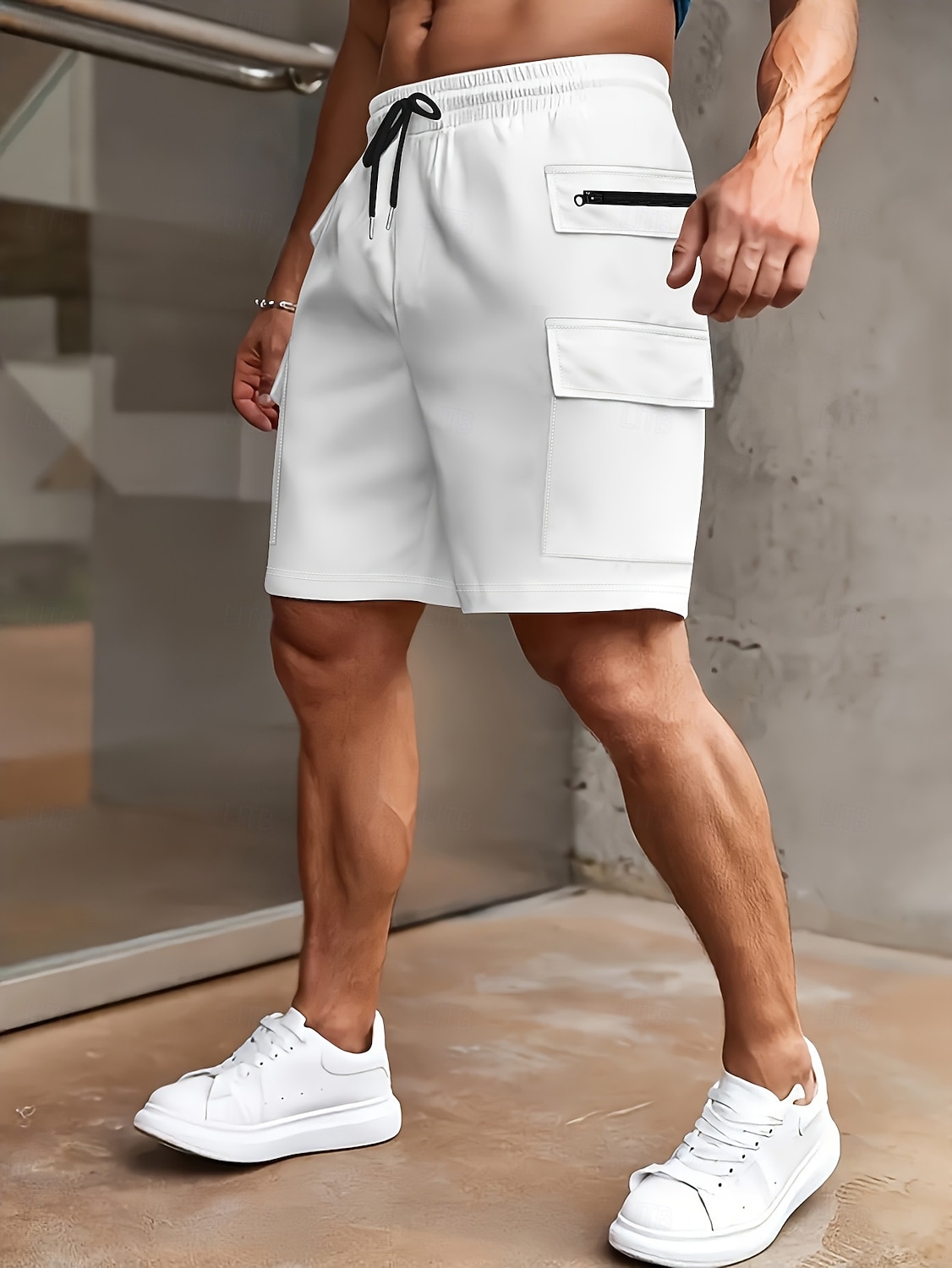 Men's Tactical Cargo Cargo Shorts Shorts Casual Shorts Pocket Elastic Waist Plain Comfort Above Knee Casual Outdoor Streetwear Fashion Streetwear Wine Navy Blue Stretchy 2026 - $22.99 –P2