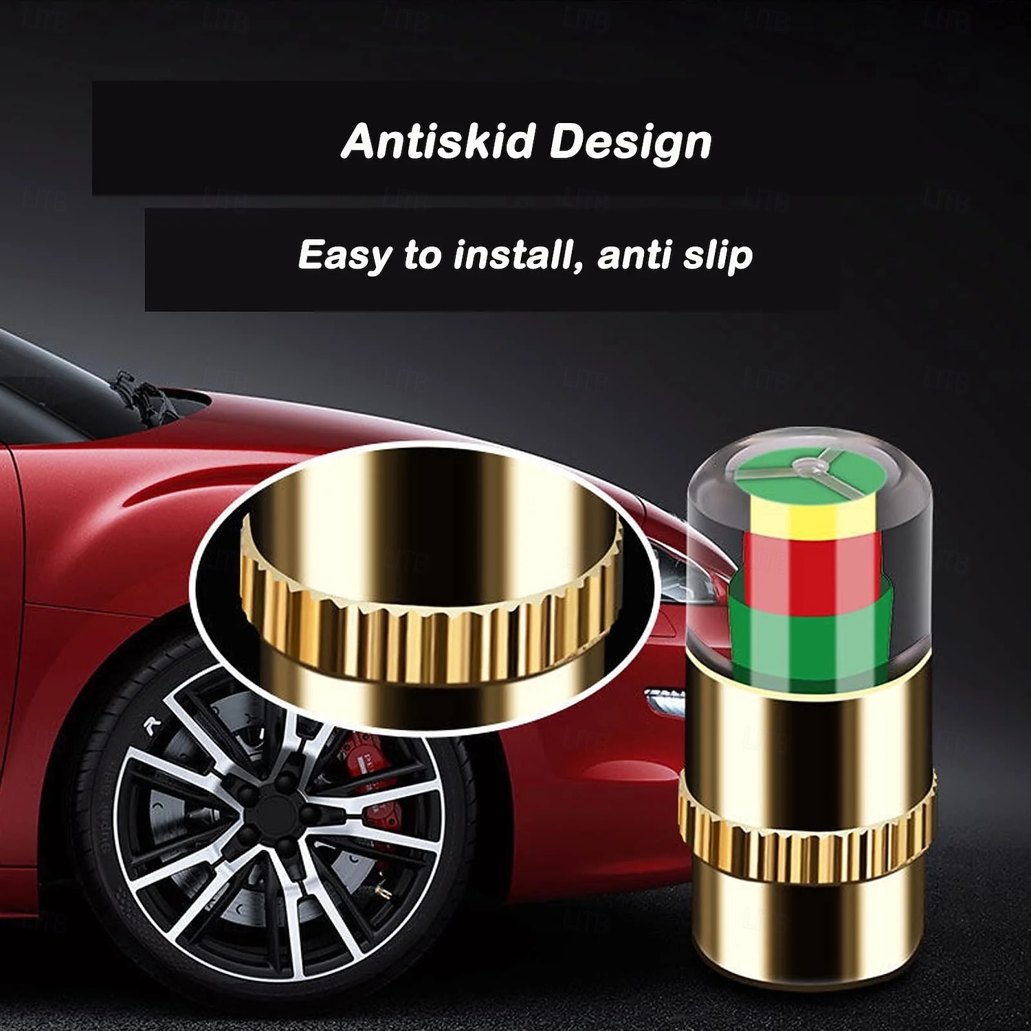 4 db gumiabroncsnyomás-ellenőrző szelepszár-sapka, 2,4 bar 36 psi autó gumiabroncsnyomás-ellenőrző érzékelő kijelző 3 színű szemriasztással, univerzális szelepszár-sapkák autókhoz 2026 - $9.99 –P5