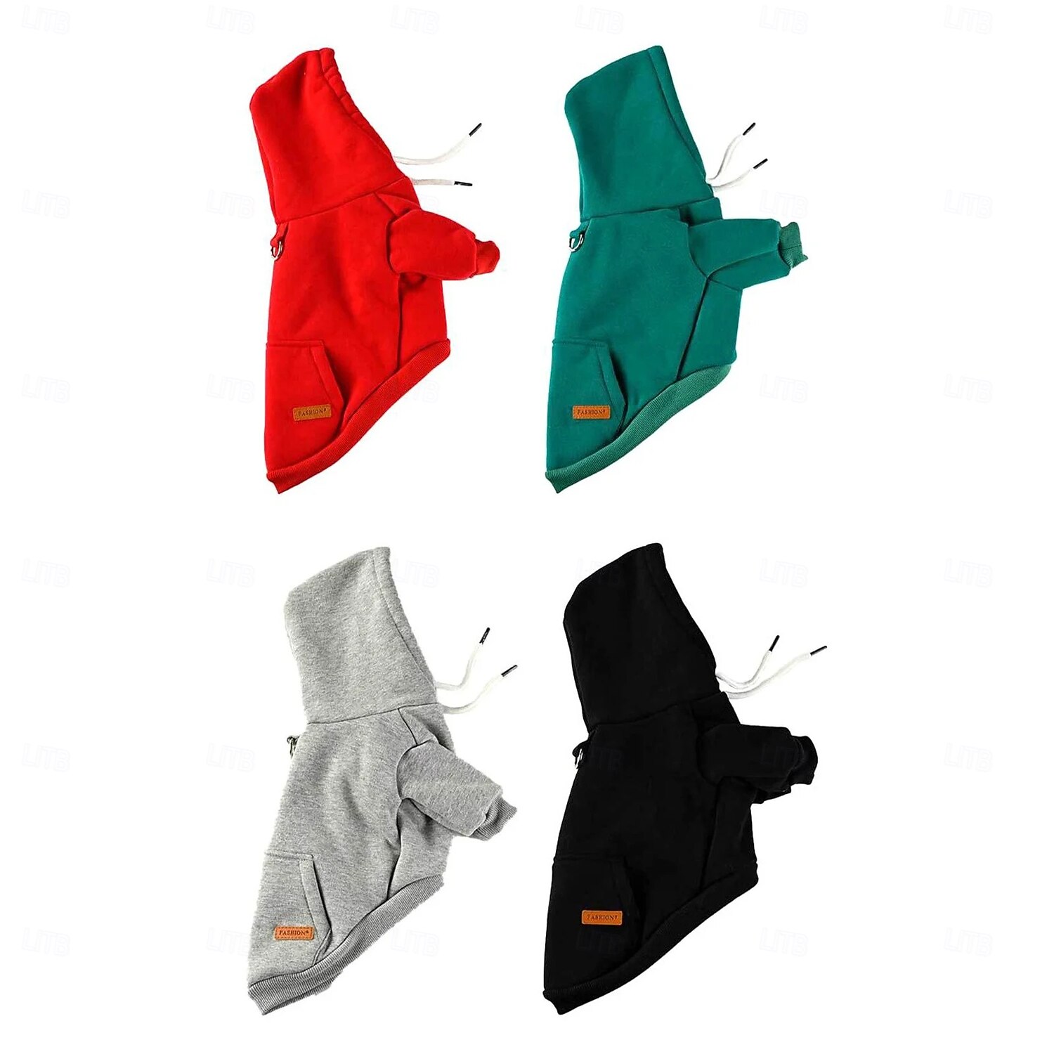 Suéteres para perros pequeños, suéter cálido de otoño para niños, suéter para cachorros medianos con bolsillo de vellón para perros pequeños, sudadera con capucha de invierno para niñas, ropa para mascotas. 2026 - $21.99 –P6