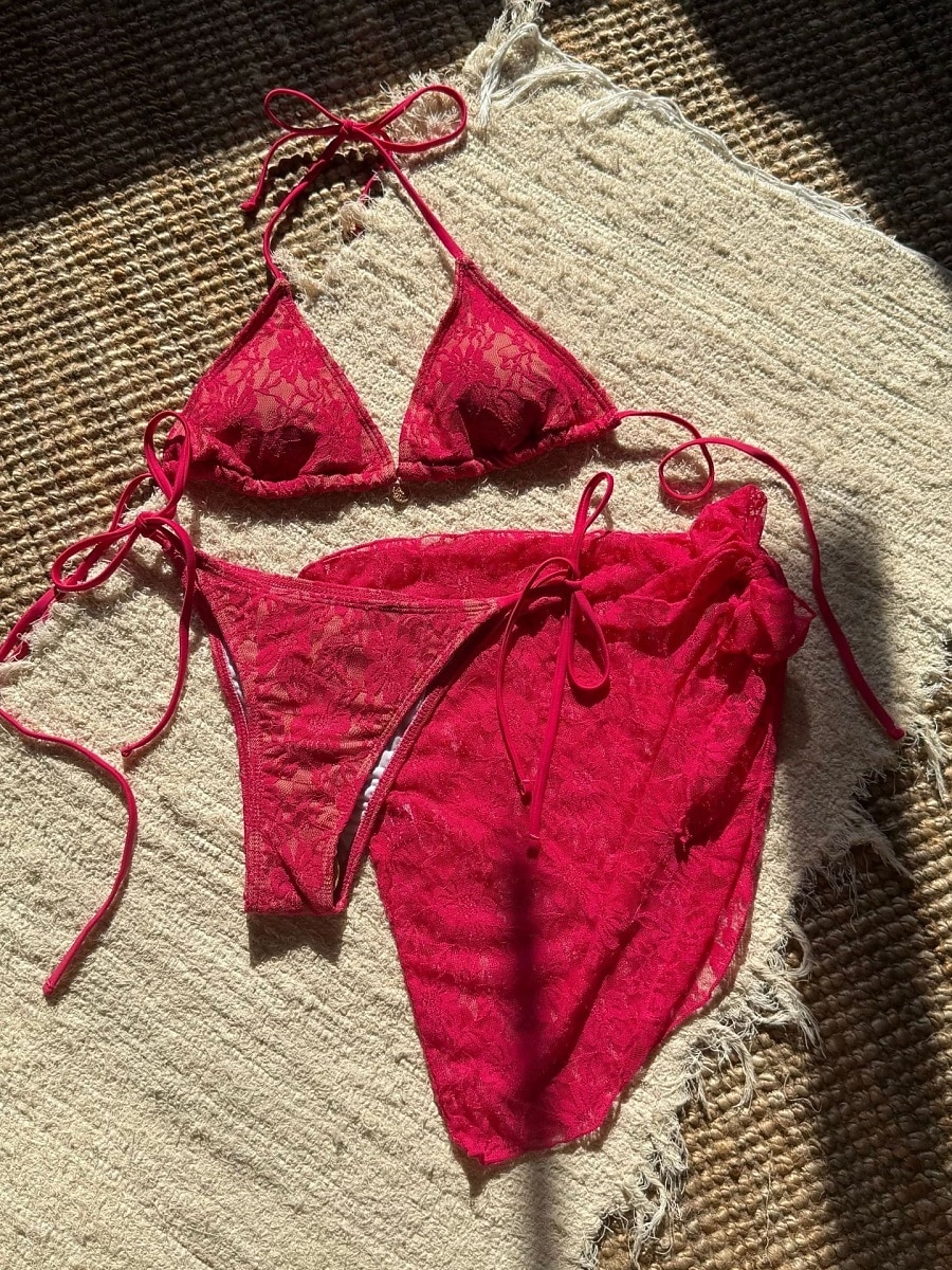 Damen Badeanzug Bikini Dreiteilig Rock Bademode Schlank Rückenfrei Urlaub Strandbekleidung Einfarbig Neckholder Ärmellos Badeanzüge 2026 - $25.99 –P12