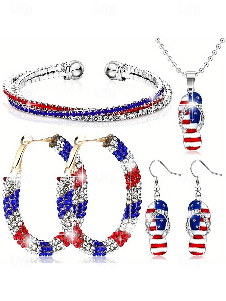 Stany Zjednoczone 250-lecie Narodzin - Tematyczne kolczyki akrylowe dla kobiet - Różne wzory czerwony biały i niebieski idealne na Dzień Niepodległości i obchody USA 2026 - $14.99 –P11