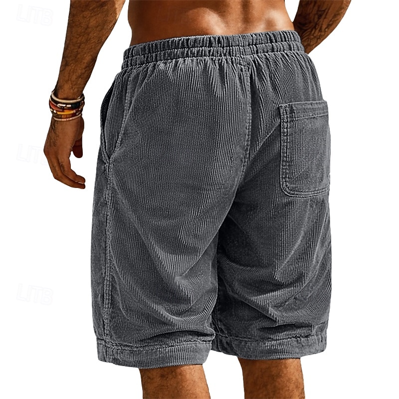 Per uomo Shorts Pantaloncini casual Pantaloncini di velluto a coste Pantaloncini strutturati Tasca Elastico in vita Tinta unica Semplice Comodità Traspirante Lunghezza al ginocchio Casuale All'aperto del 2026 a $9.49 –P12