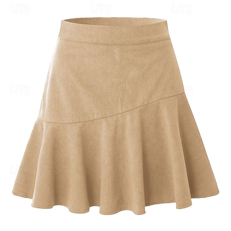 Damen Elegant Mode Lässig Mini Mittlere Hüfthöhe Röcke Einfach Gerafft Mikroelastisch Täglich Straße Schwarz Braun Beige Herbst 2026 - $21.99 –P7