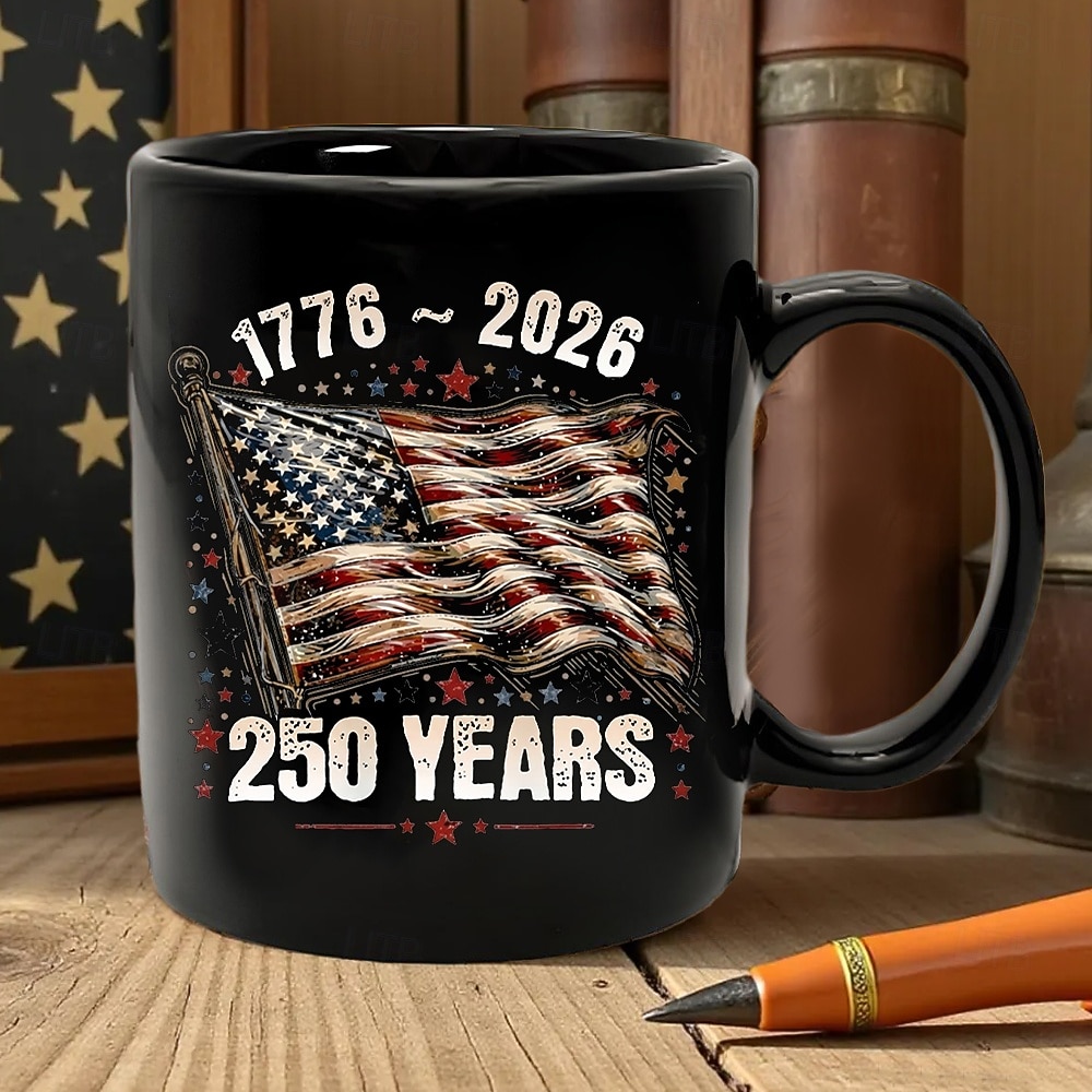 Tazza patriottica per il 250° anniversario degli Stati Uniti, tazza da caffè in ceramica per il cinquantenario, America 250 1776-2026, regalo per il giorno dell'indipendenza del 4 luglio per uomini e del 2026 a $16.99 –P5