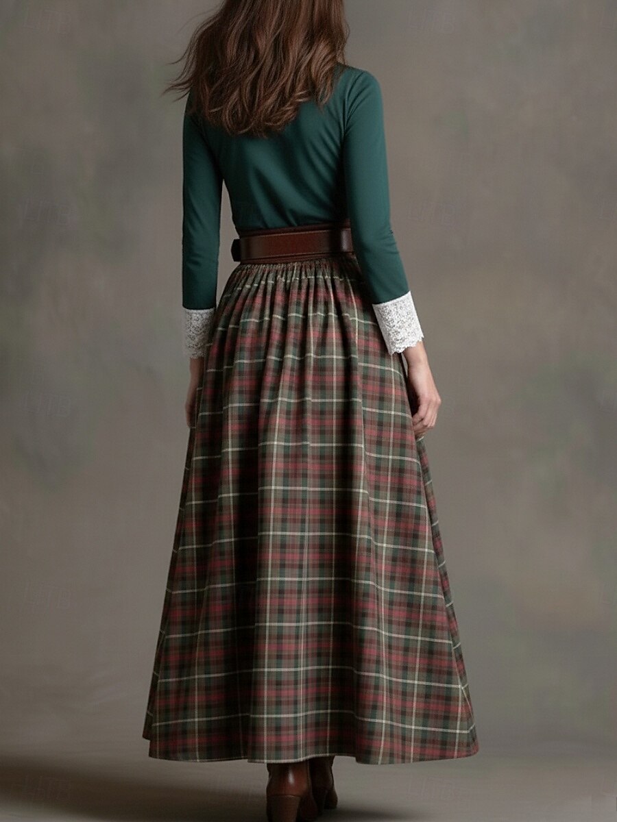 Pentru femei Rochie Maxi Rochii Tip Cămașă Rochie de schimb Epocă Modă Modern Zilnic În aer liber Vacanță Fit regulat Plisat Manșon Lung În V Trifoi Primăvară Toamnă 2026 - $45.99 –P2