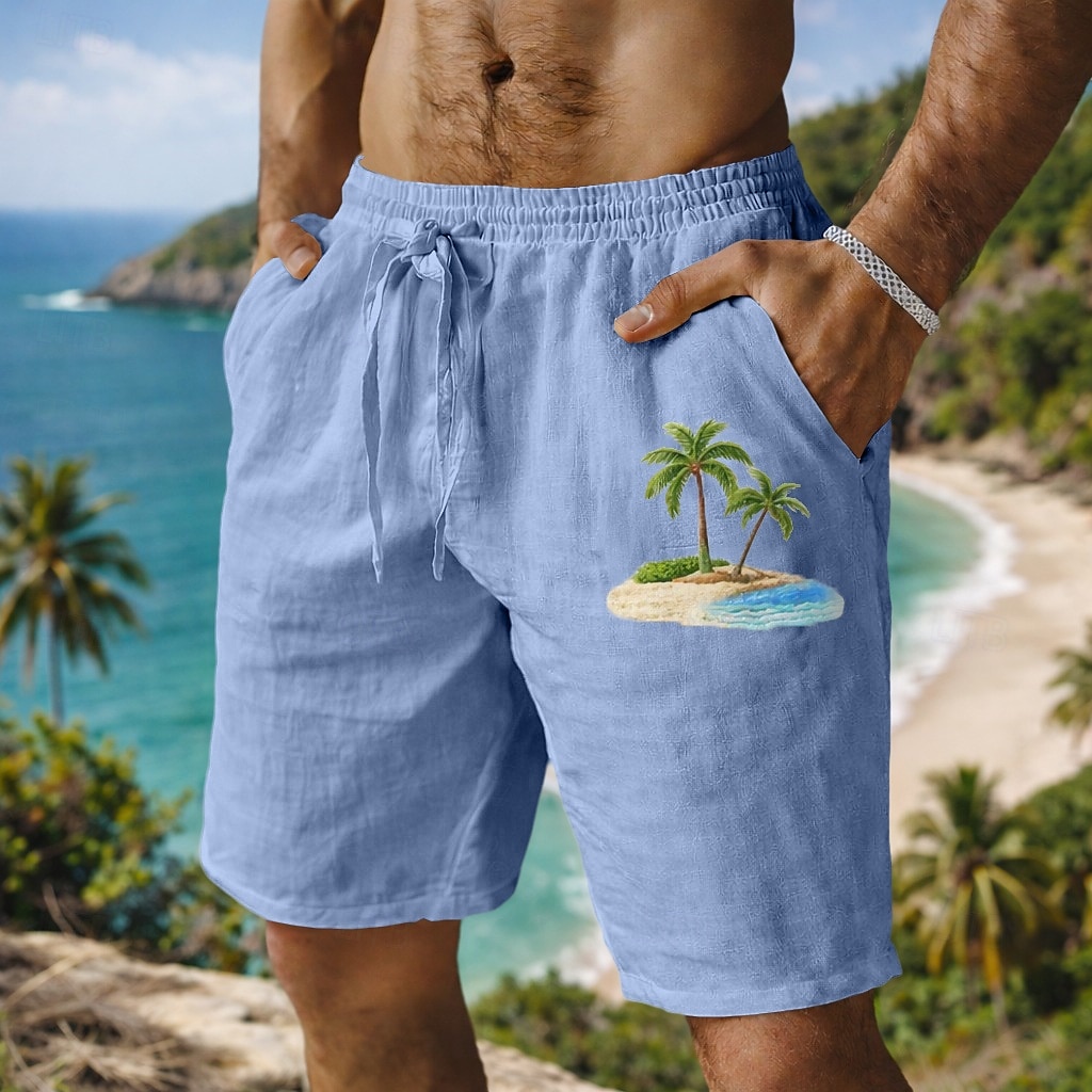 Per uomo Shorts Shorts di Lino Pantaloncini Estivi Shorts da Spiaggia Coulisse Elastico in vita Grafico Albero di Cocco Leggero Traspirante Lunghezza al ginocchio Casuale Quotidiano Spiaggia Vacanza del 2026 a $21.99 –P10