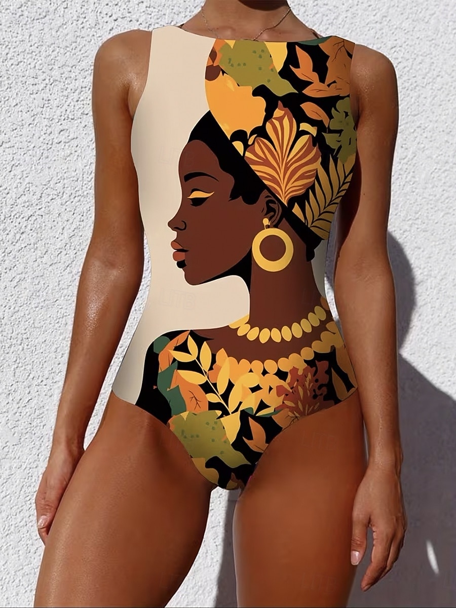 Naisten Uima-asut Yksi kappale Monokini Alushousut Uimapuku Vatsatuki Korkea vyötärö Ohut Avoin selkä Loma Ranta-asut Kuvitettu Eläin Pyöreä kaula-aukko Hihaton Uimapuvut 2026 - $31.99 –P1