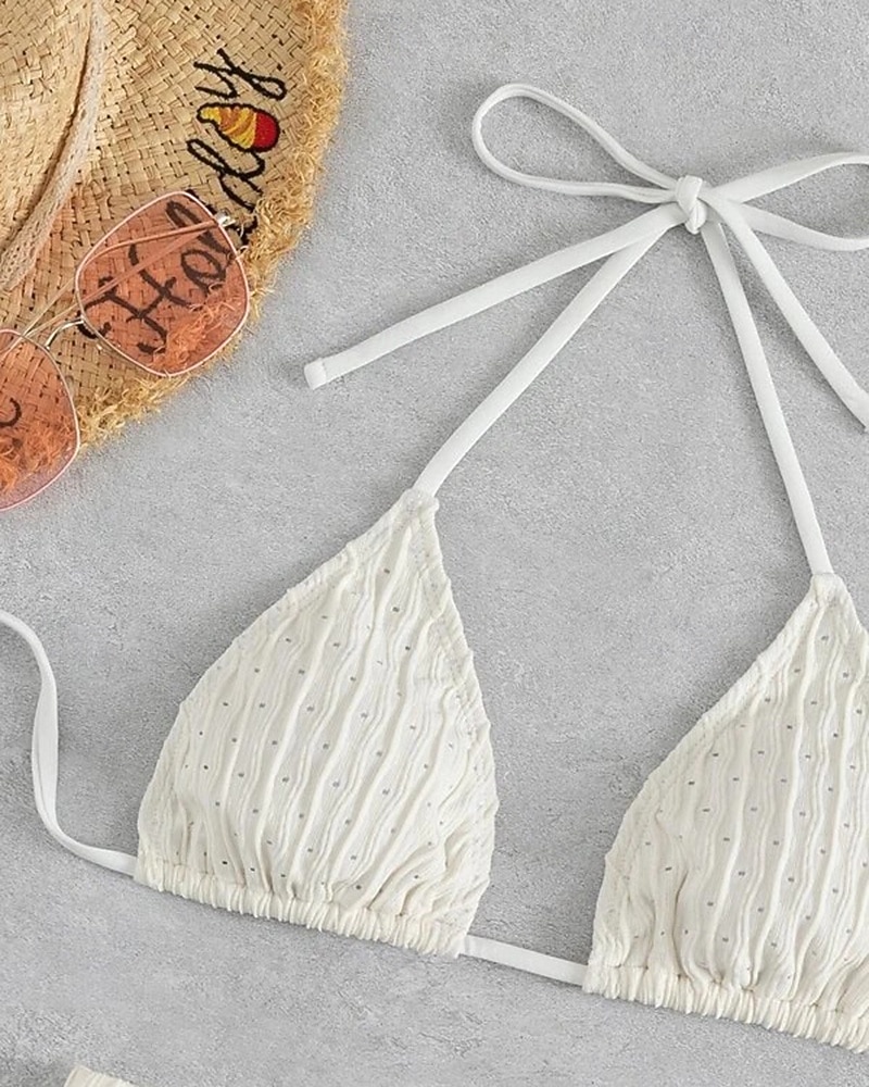 Dámské Bikinové sety 2 ks Plavky Jednobarevné Ochrana proti UV záření Elastický Bez rukávů Plavky Surfování Potápění Plavání Léto 2026 - $16.49 –P5