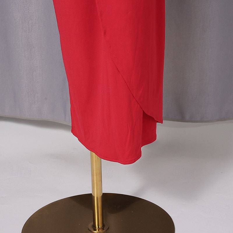Two Piece Sheath Column Floor Length Wedding Guest Dress Wedding Guest Dresses Elegant Daily Cap Sleeve Halter Neck Garden Party Wedding with Ruched 2026 - $126.99 –P15