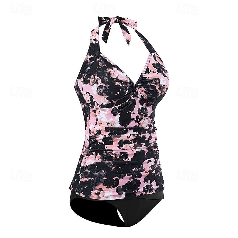 نسائي الجزء العلوي من بيكيني هالتر ثوب السباحة لباس السباحة ورد لون سادة حماية UV مطاط بدون كم ملابس السباحة تزلج على الماء غوص سباحة الصيف 2026 - $28.99 –P4