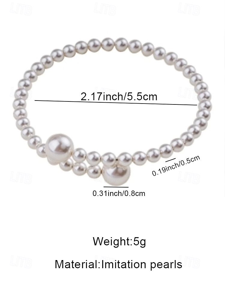 Женский браслет из искусственного жемчуга, элегантный двухцветный дизайн, идеально подходит для свадеб, Дня святого Валентина и повседневной носки. 2026 - $7.99 –P7