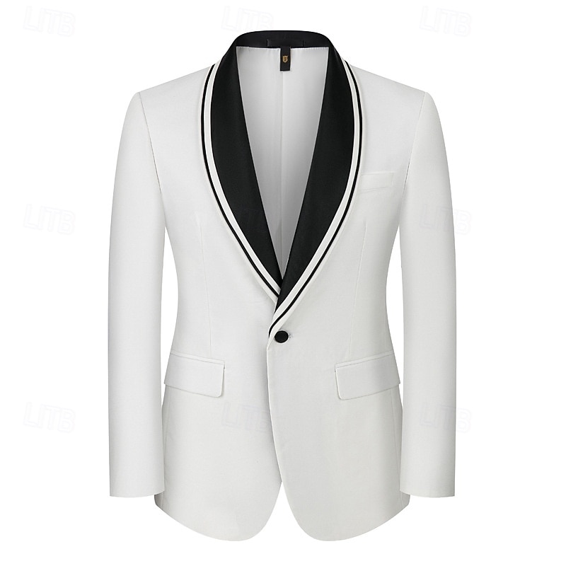 A bărbaților Smoking Costume de petrecere Casual Afaceri Albastru piscină Negru Primăvară Costum Șap de rețea Petrecere Afacere Dungi Slim Fit Set 3 piese Un singur rând, un nasture 2026 - $129.99 –P8