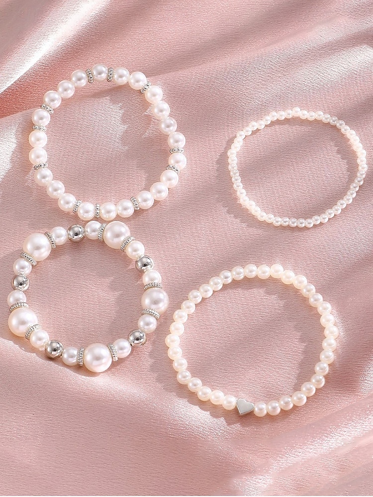 Женский набор браслетов из искусственного жемчуга, элегантный дизайн из серебра и жемчуга, разнообразные варианты для свадеб, вечеринок, торжественных мероприятий и в качестве свадебного аксессуара. 2026 - $9.99 –P7