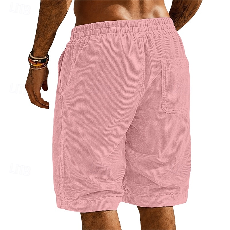 Per uomo Shorts Pantaloncini casual Pantaloncini di velluto a coste Pantaloncini strutturati Tasca Elastico in vita Tinta unica Semplice Comodità Traspirante Lunghezza al ginocchio Casuale All'aperto del 2026 a $9.49 –P4