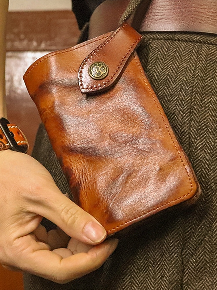 Portafoglio lungo da uomo in vera pelle, porta carte bifold vintage di grande capacità, stile retrò multicolore, design sottile e portatile per uso quotidiano, viaggi, lavoro e casual del 2026 a $26.99 –P1