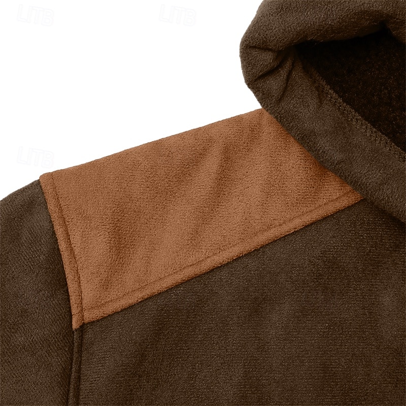 Pánské Kapuce Svetrová mikina s kapucí Mikina s kapucí Hnědá Trávová zelená Kapuce Bez vzoru Slátanina Klokaní kapsa Sporty a outdoor Ležérní Denní Polyester Vinobraní Šik ven Chladný Zima Oblečení 2026 - $34.99 –P3