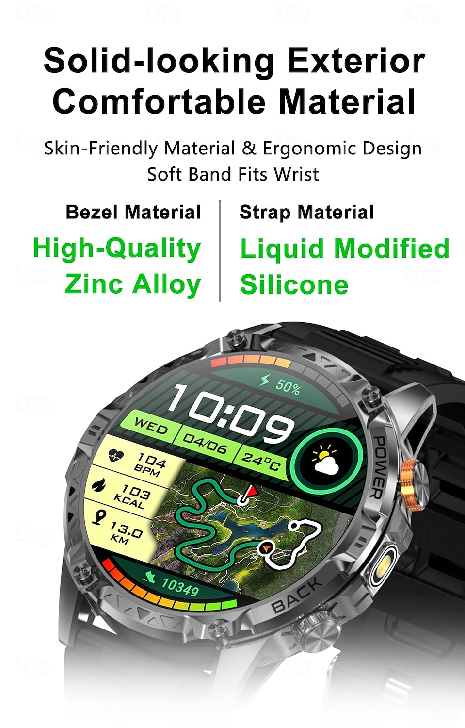 iMosi YK16 Montre intelligente 1.7 pouce Montre connectée avec appels Bluetooth Podomètre Rappel d'appel Moniteur d'Activité Compatible avec Android iOS Unisexe Longue Veille Appels Mains Libres de 2026 ? $65.99 –P5